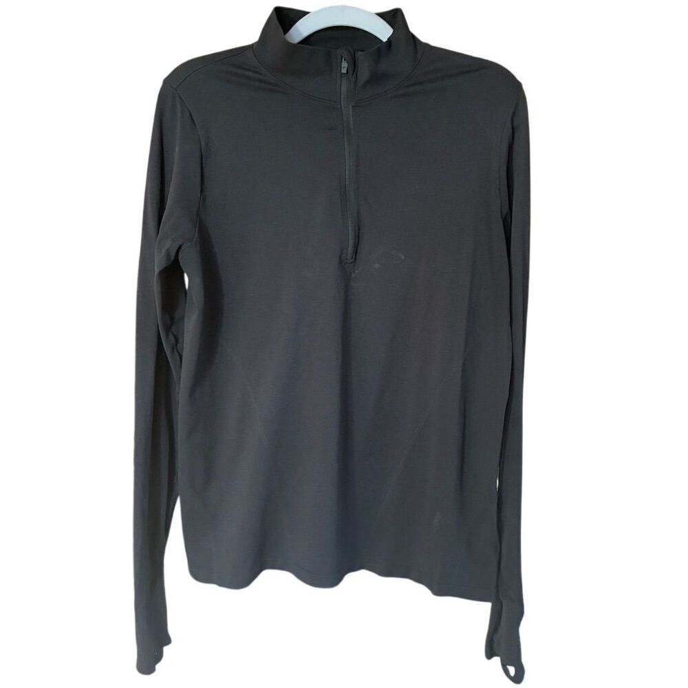 Fabletics Women's Black Long Sleeve Quarter-Zip Pullover Size L